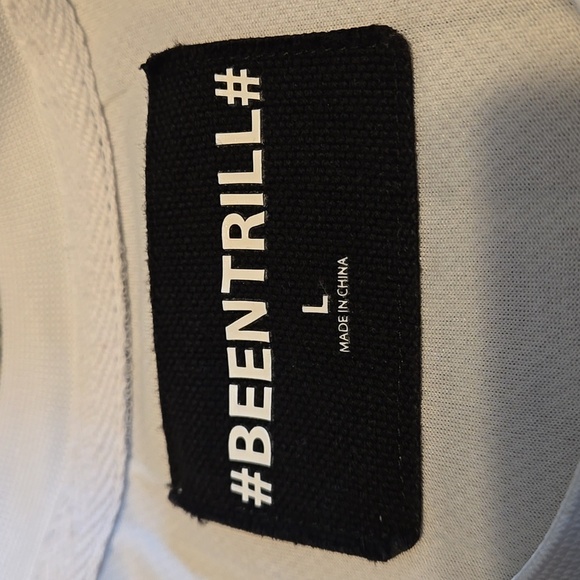 Beentrill Hype Beast Jersey Top Hi-Lo White & Blue Short Sleeve for Men size L - Picture 5 of 10